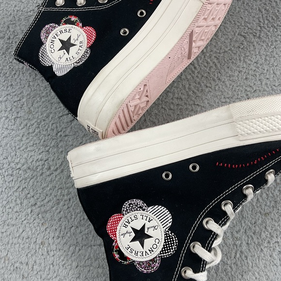 Converse Shoes 10 Chuck Taylor Lift Hi Crafted Patchwork All Star Flower‎ Patch - Picture 12 of 16